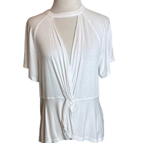 Free People White Deep V Choker Top Women's Size Medium - Picture 1 of 1
